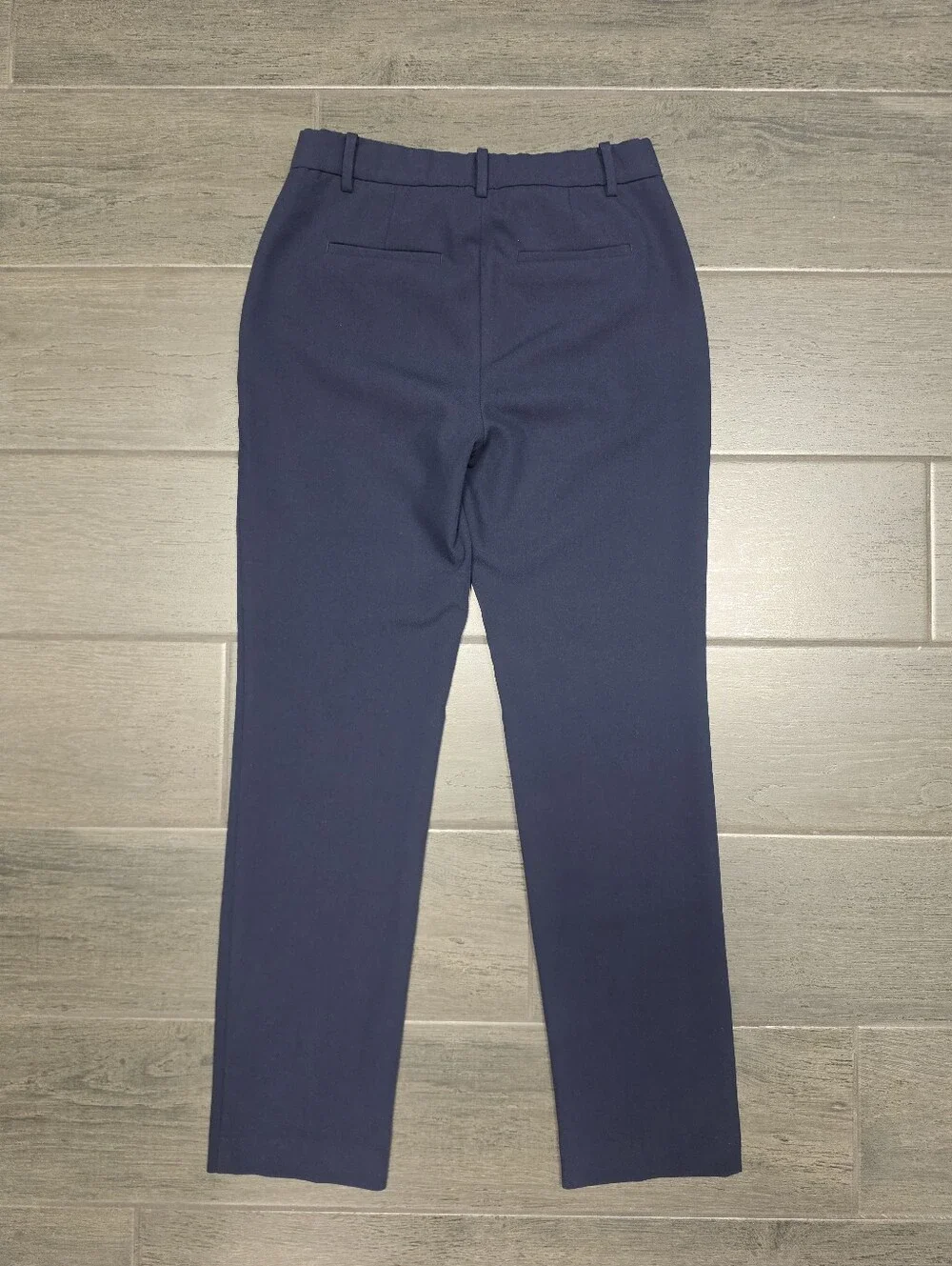 TALBOTS Cambridge Pull On Dress Pants 2 Navy Blue Stretch Straight Leg